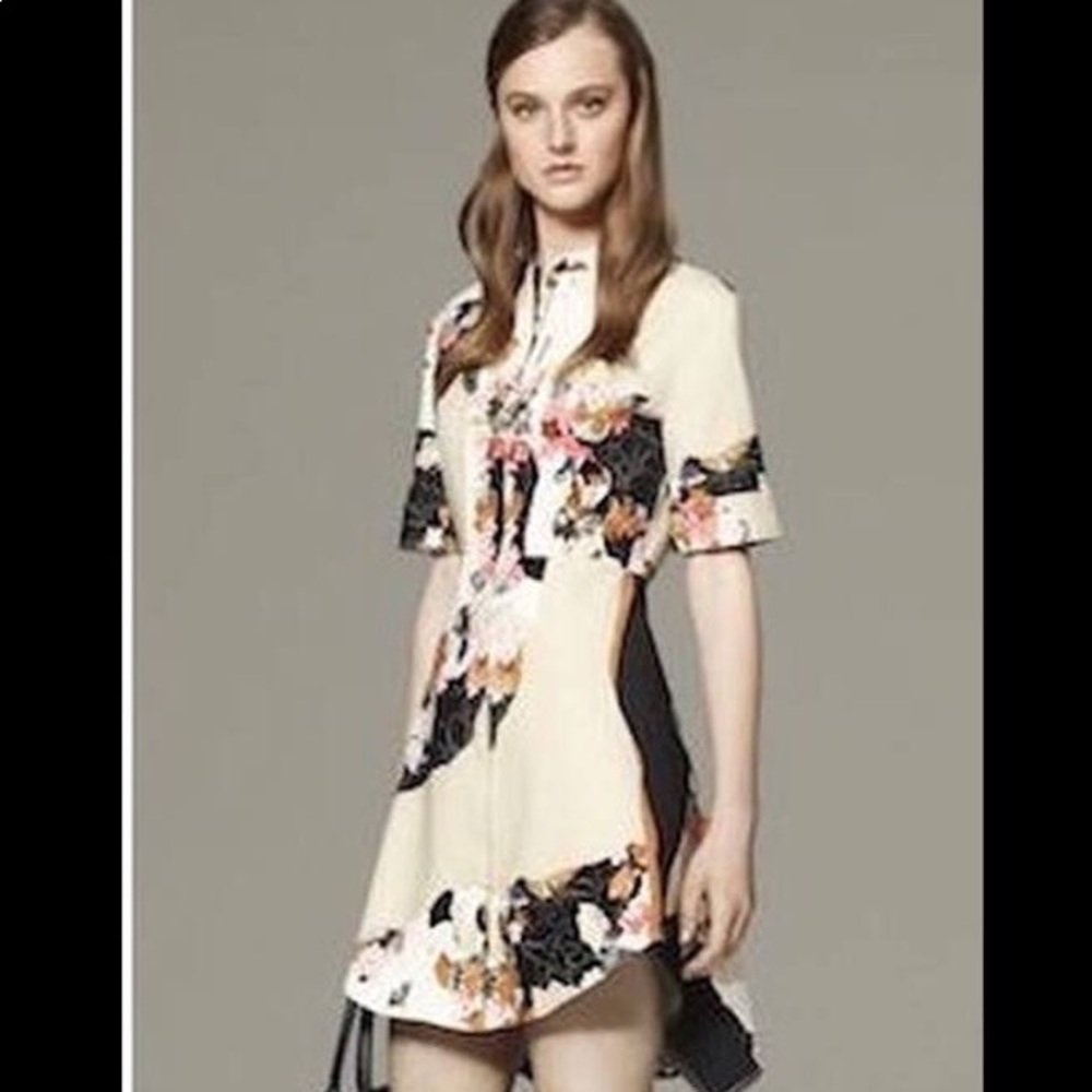 3.1 Phillip Lim for Target Asymmetrical Floral Dress - Cream and Black